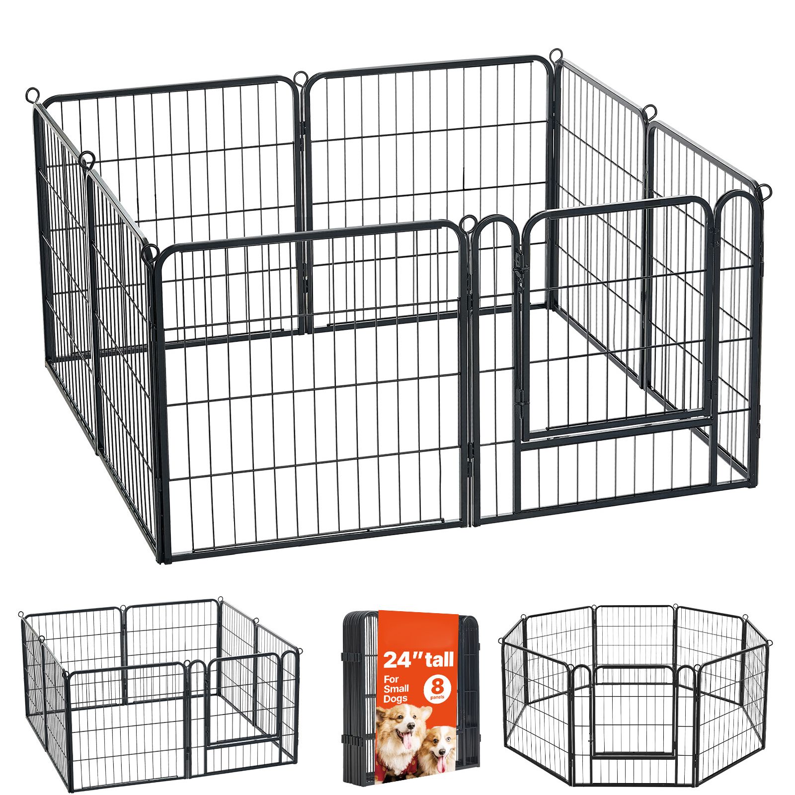 Outdoor Camping Dog Kennel - Dog Playpen 24 Inch 8 Panels
