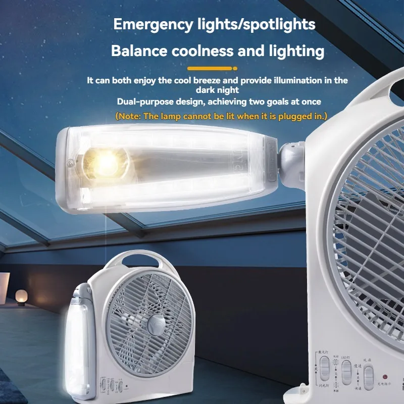 Outdoor Camping Table - Portable 10inch Energy Saving Electric Fan