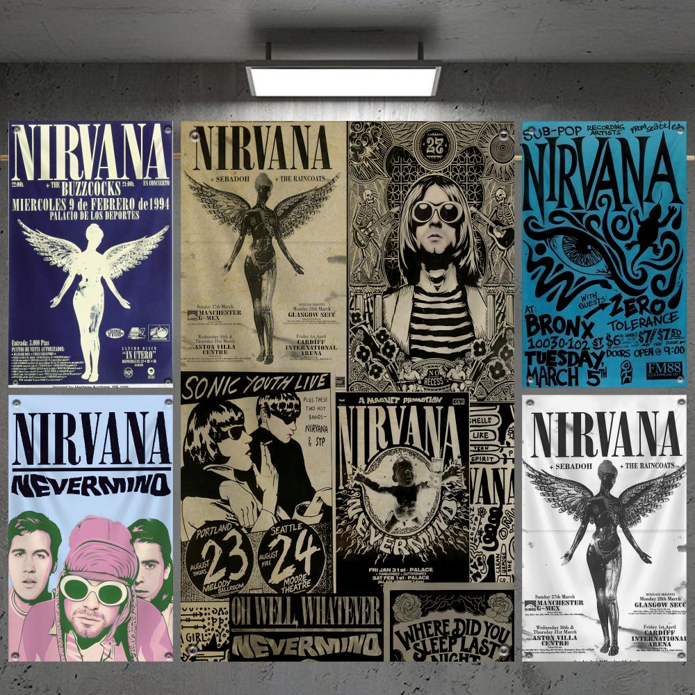 Outdoor Camping Movies - Band Hot N-Nirvana Classic Movie Flags