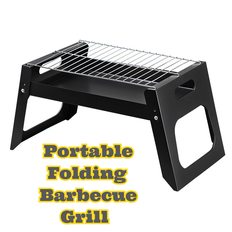 Outdoor Camping Ideas - Portable Charcoal BBQ Grill Foldable Compact