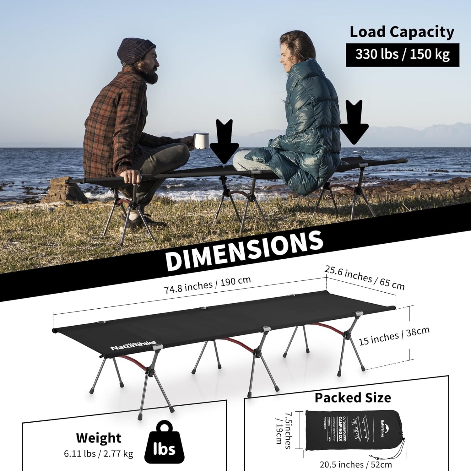 Naturehike Folding Camping Cot - Outdoor Camping Cot ulasan dan harga