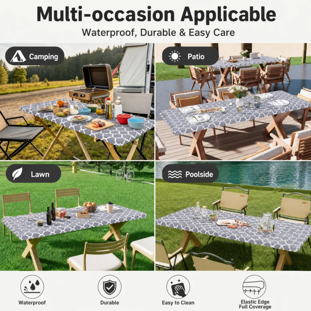 Rectangle Table Cloth Cover, P - Outdoor Camping Table ulasan dan harga