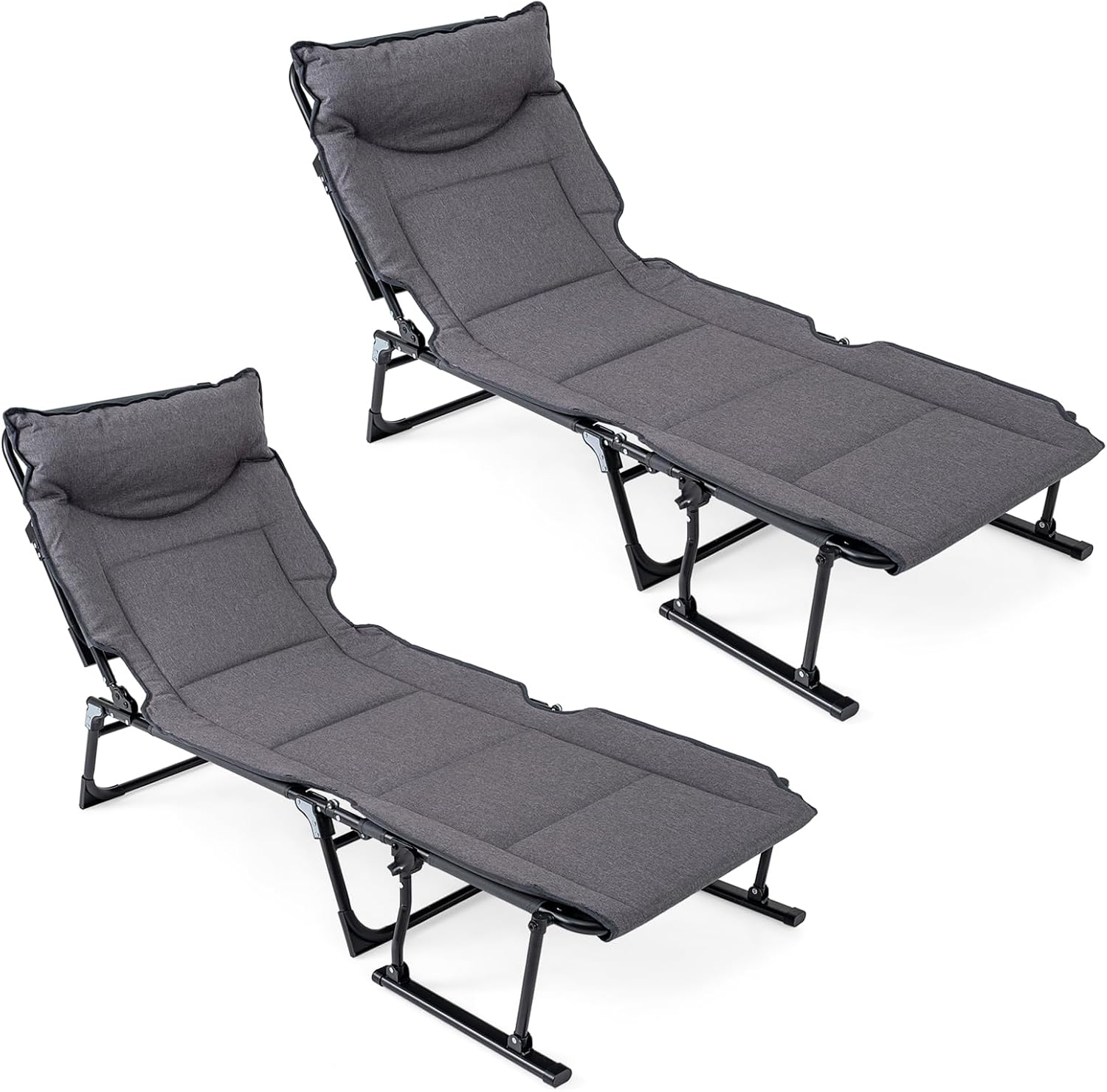 Folding Patio Lounge Chair Set - Outdoor Camping Cot ulasan dan harga