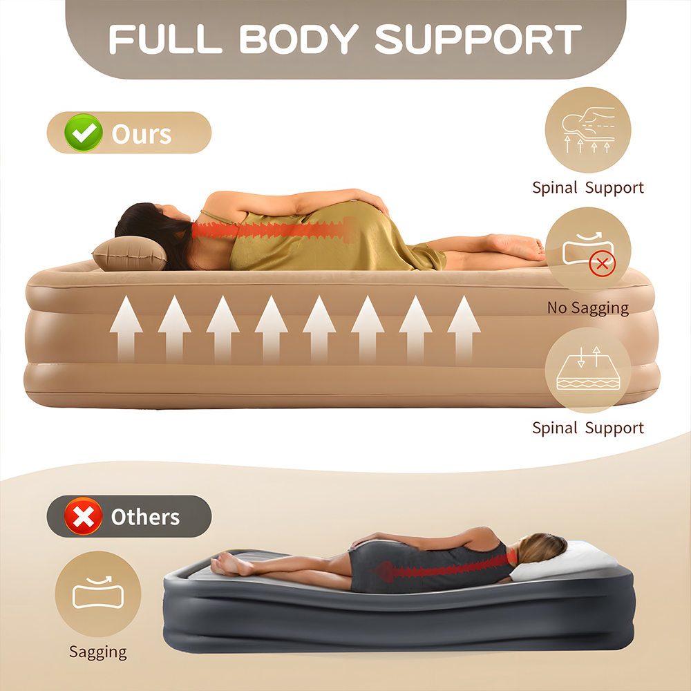 Queen Air Mattress with Built  - Inflatable Mattress ulasan dan harga