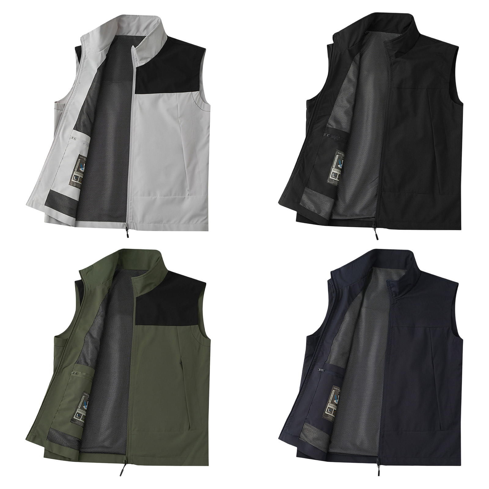 #M-5XL Men Golf Vest Stand Col - Outdoor Camping Vest ulasan dan harga