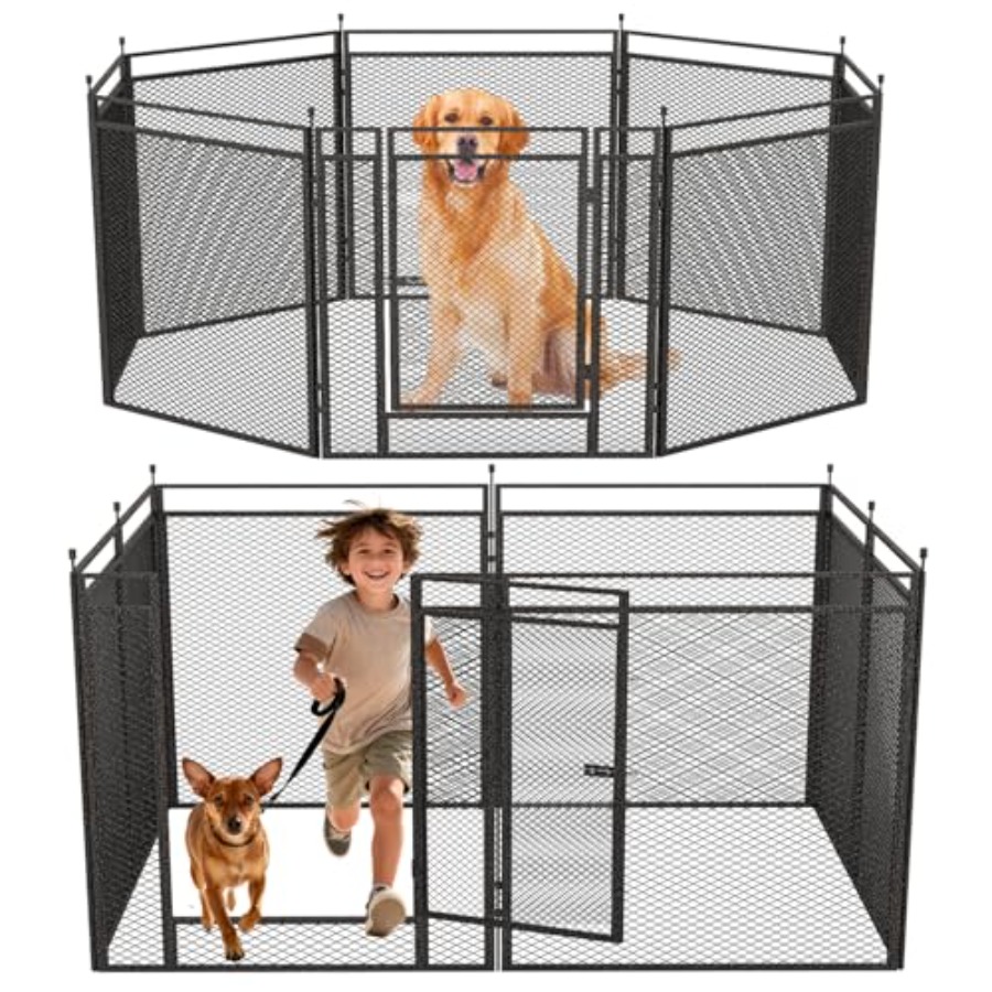Dog Playpen with Safety Mesh 3 - Outdoor Camping Dog Kennel ulasan dan harga