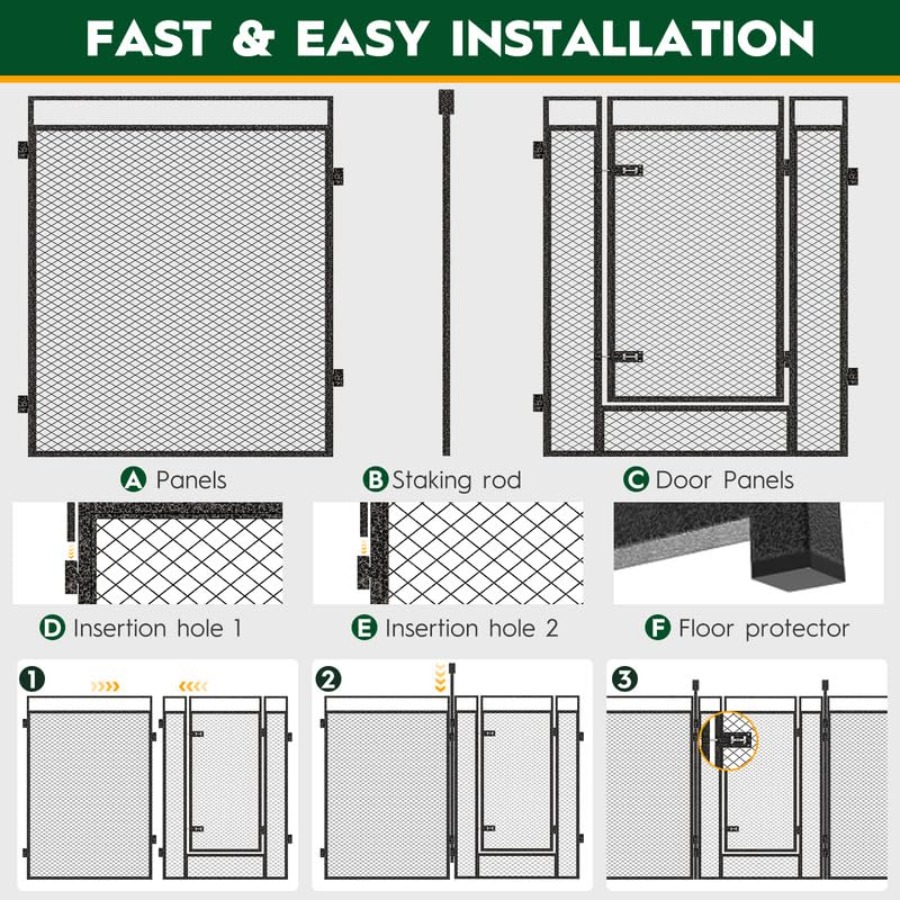 Dog Playpen with Safety Mesh 3 - Outdoor Camping Dog Kennel ulasan dan harga