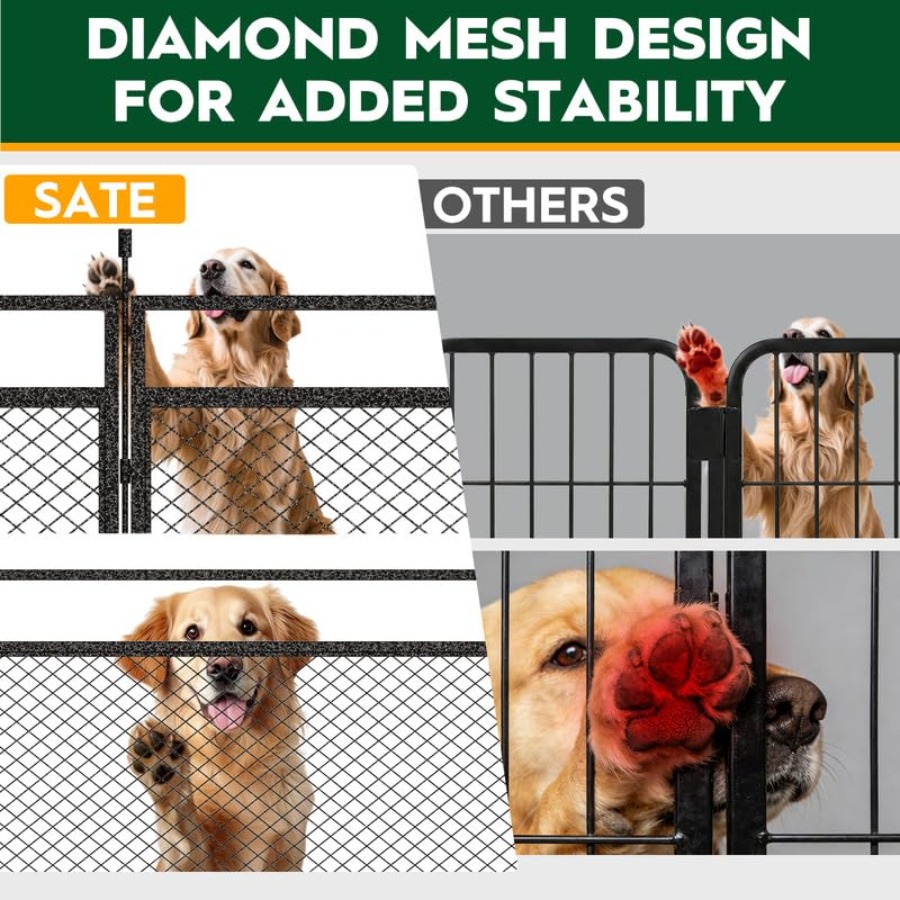 Dog Playpen with Safety Mesh 3 - Outdoor Camping Dog Kennel ulasan dan harga