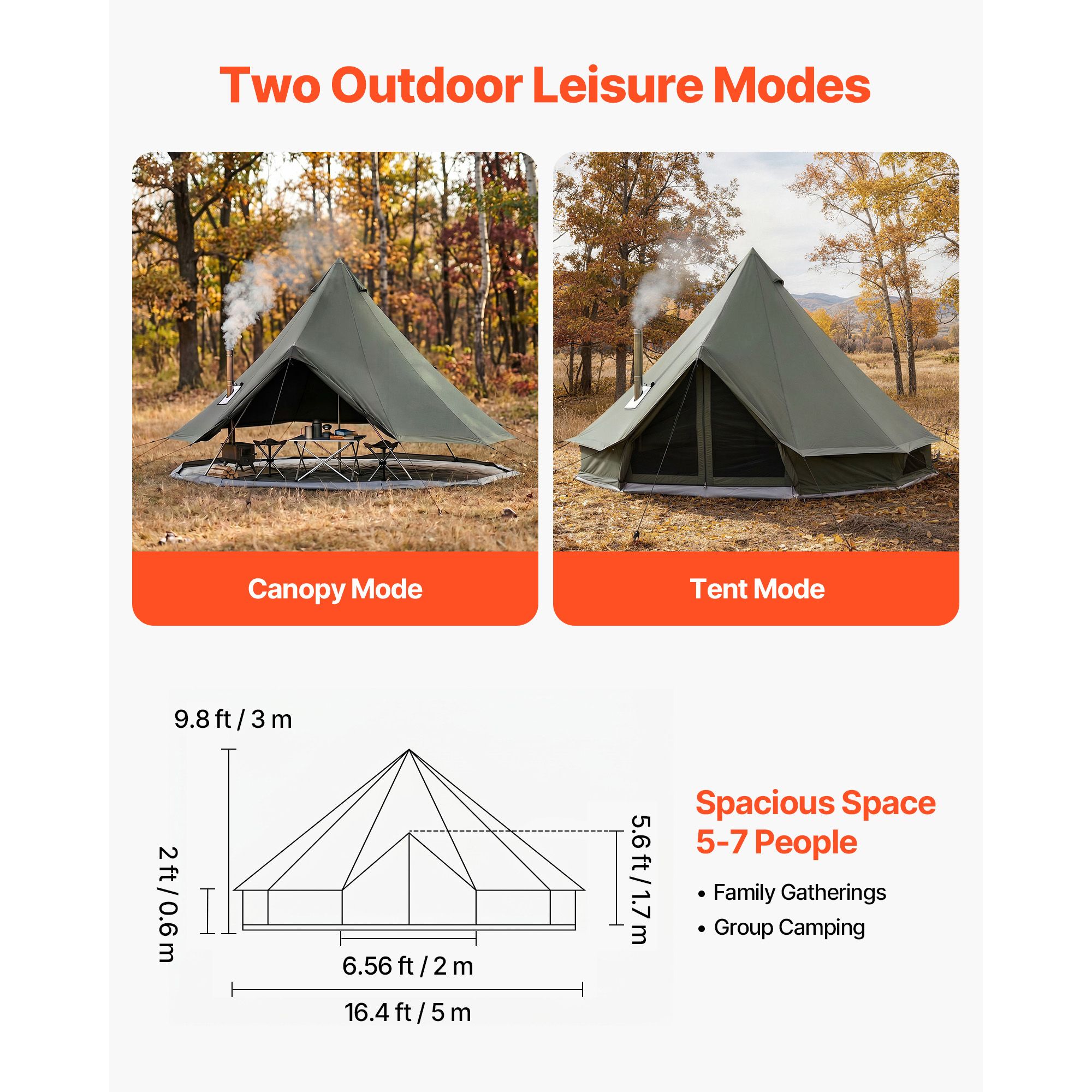 Canvas Bell Tent, 4 Seasons 16 - Outdoor Camping And Glamping ulasan dan harga